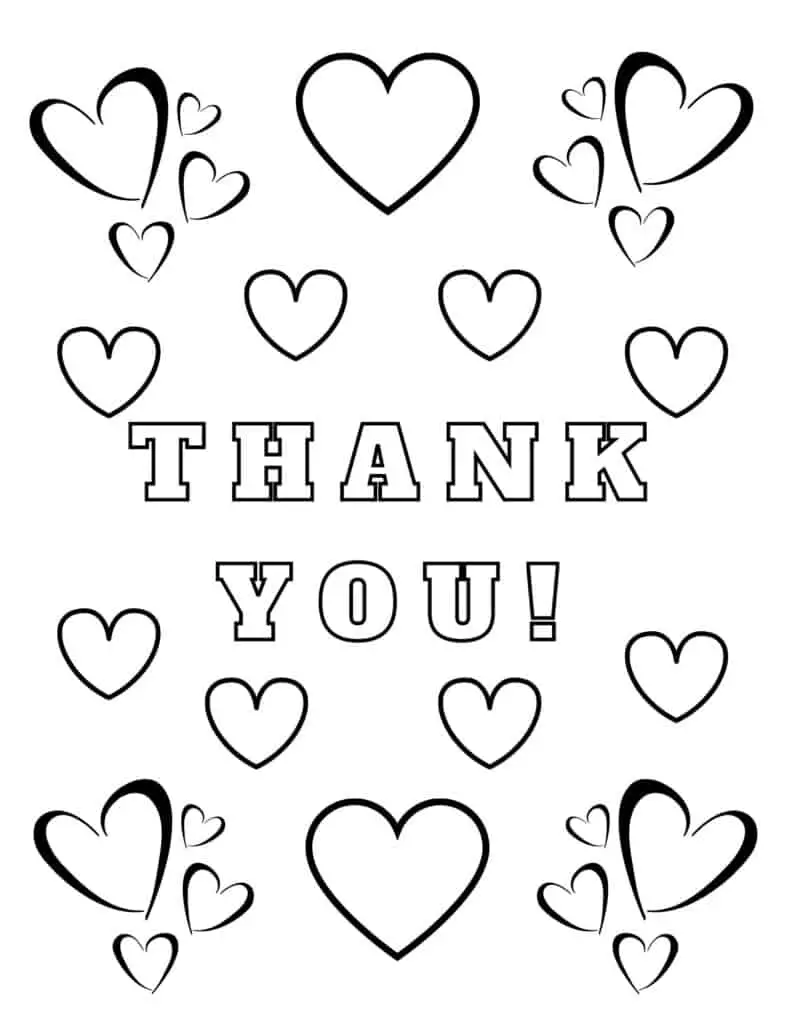 Thank you coloring pages free printables