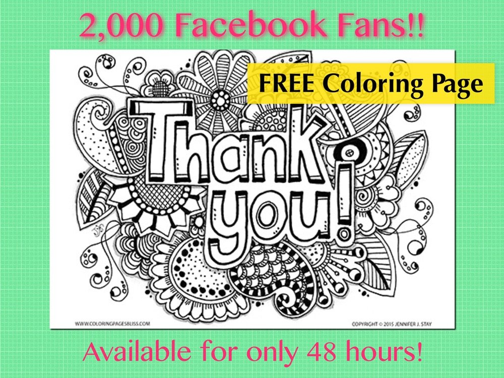 Free thank you coloring page