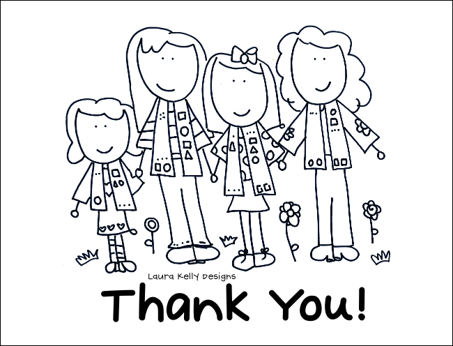 Girl scout thank you notes printable