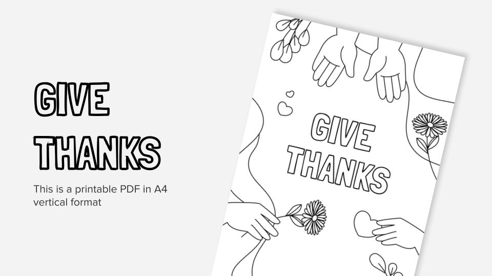 Printable coloring worksheets in pdf format to say thank you