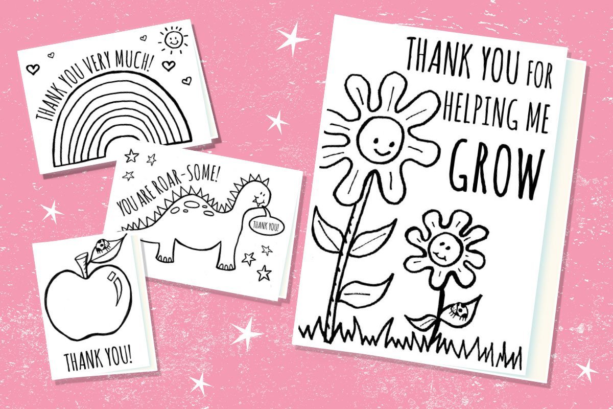 Thank you teacher cards â free printables