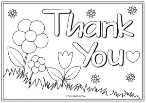 Free printable thank you coloring pages for kids