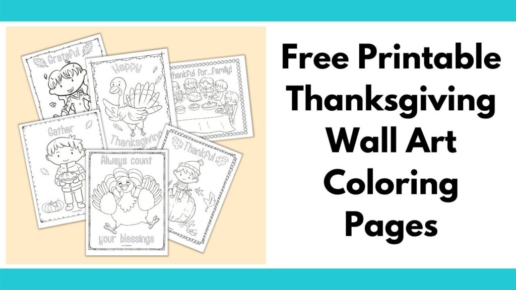 Free printable thanksgiving wall art coloring pages