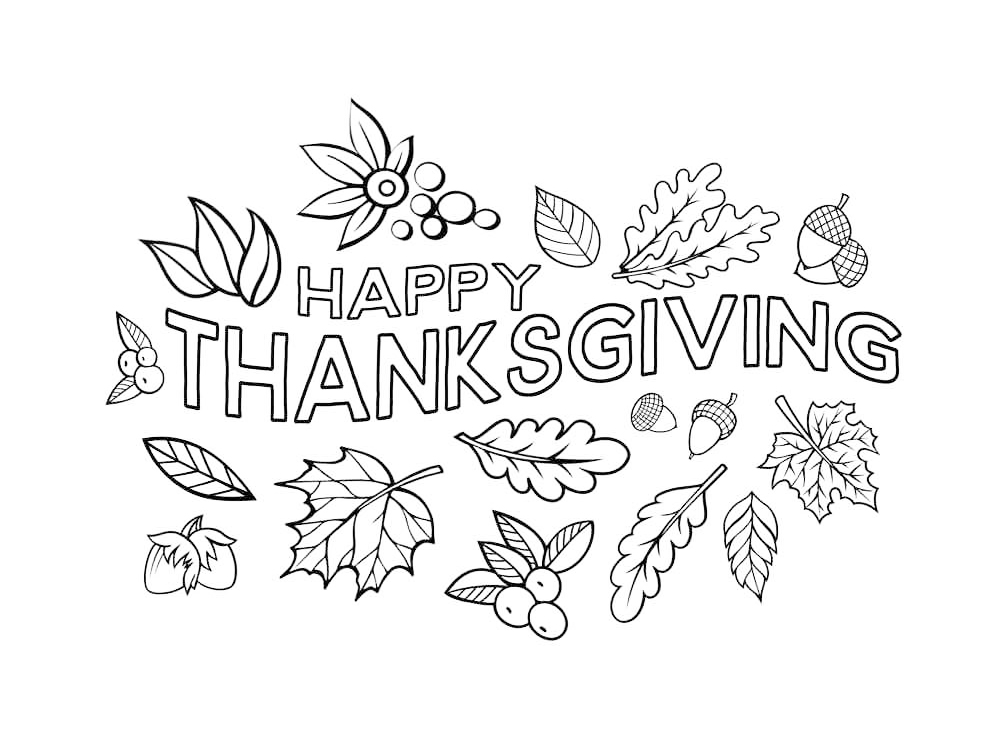 Free printable thanksgiving coloring pages for kids