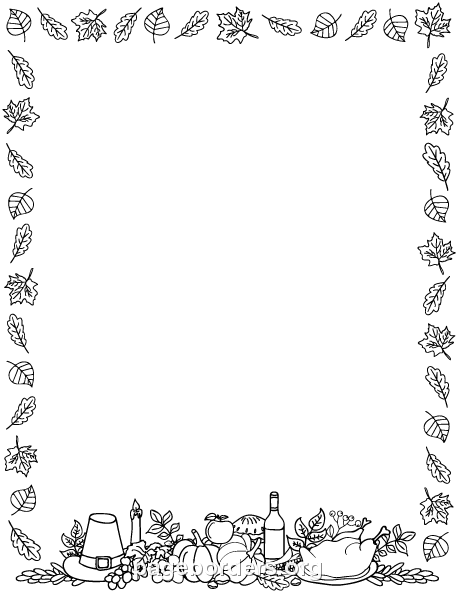 Printable black and white thanksgiving border use the border in microsoft word or other programs for creating â clip art borders page borders borders for paper