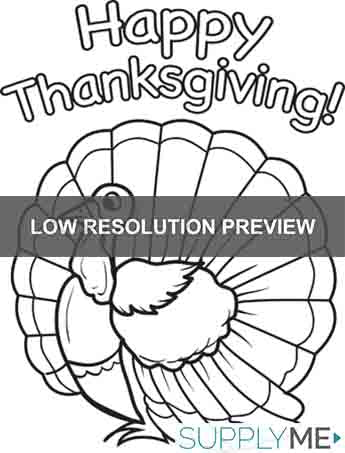 Printable thanksgiving turkey coloring page for kids â