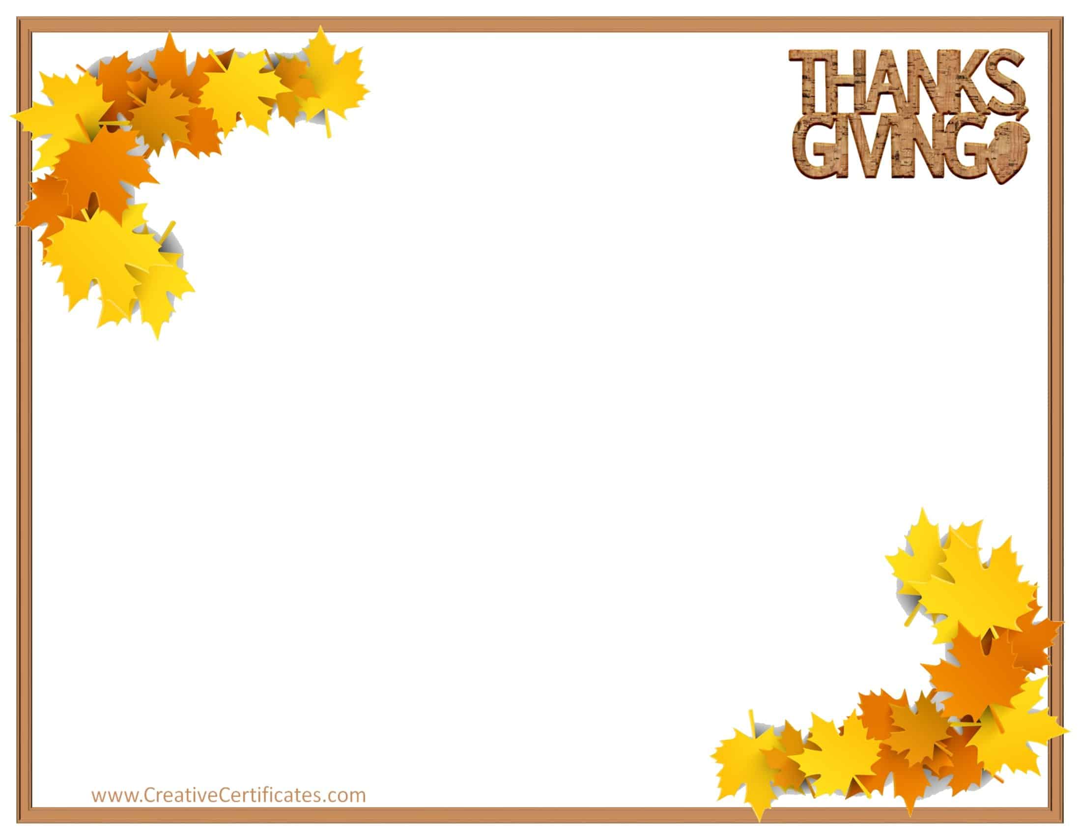 Free thanksgiving border templates