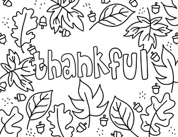 Freebie âthankfulâ thanksgiving coloring sheet with leaf border