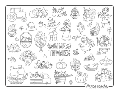 Free thanksgiving coloring pages for kids adults