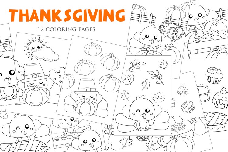 Cute thanksgiving bird turkey holiday coloring pages kids