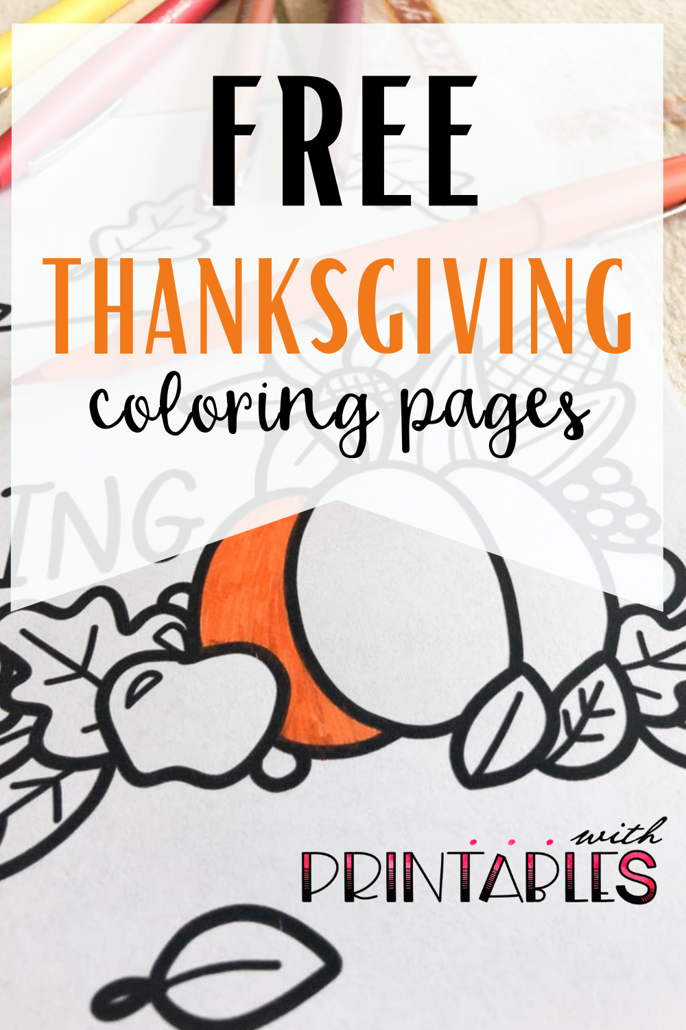 Free printable thanksgiving coloring picture for kids