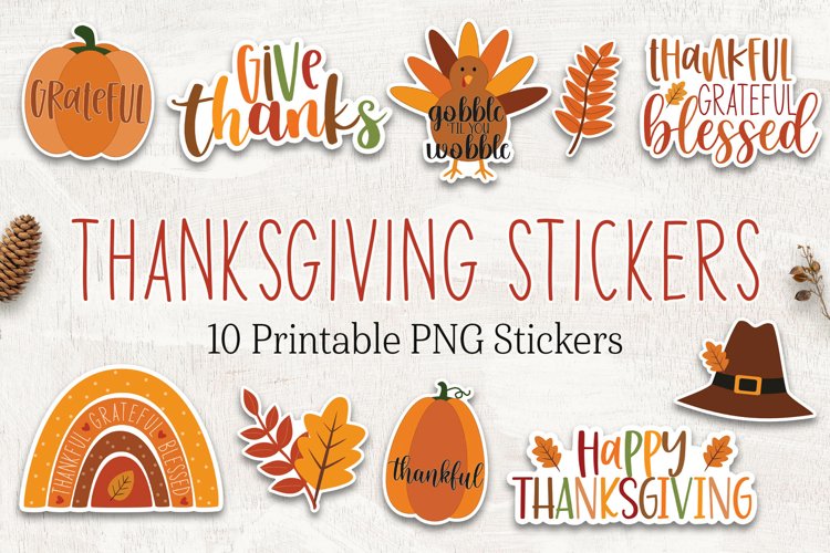 Thanksgiving stickers printable sticker set