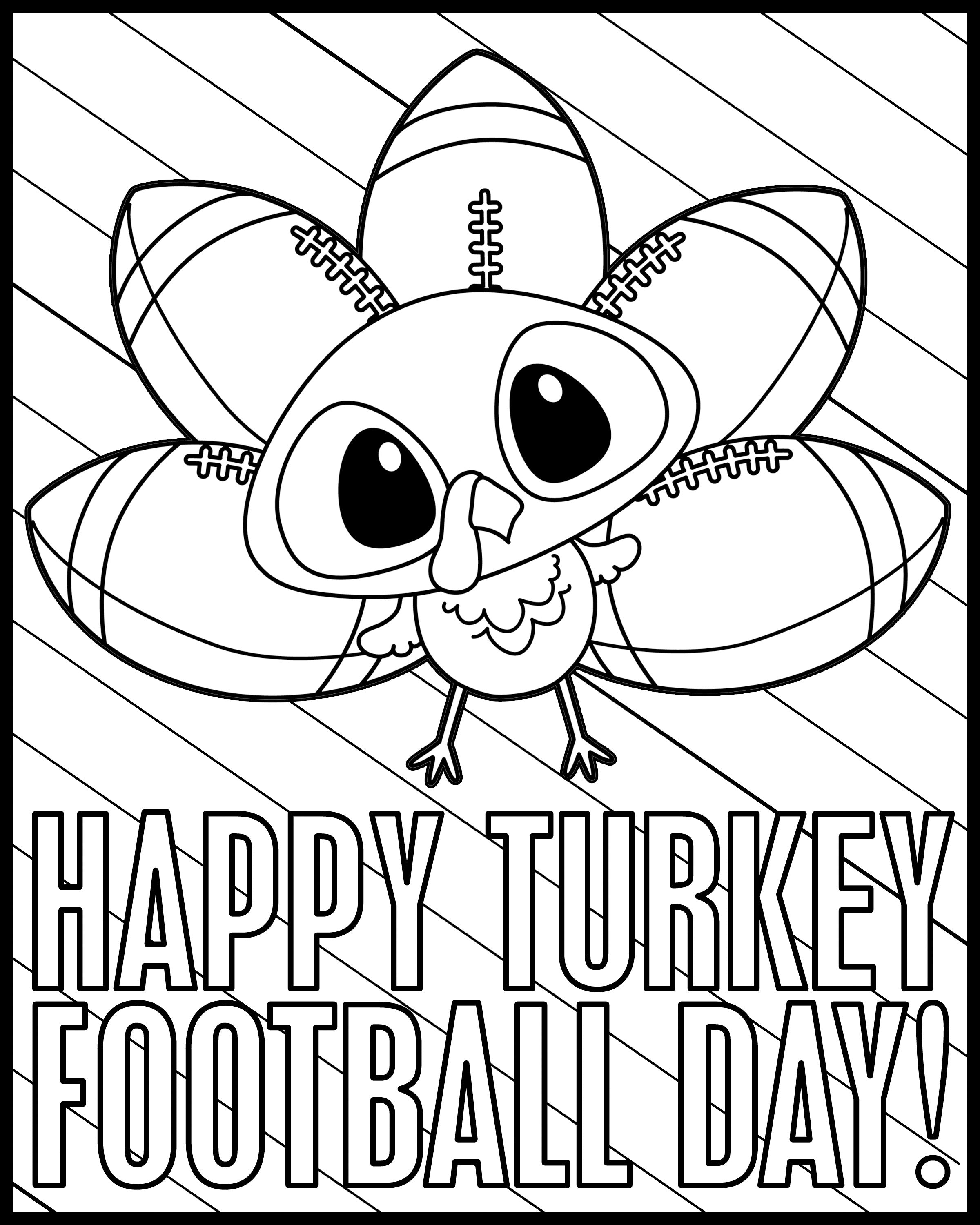Turkey football coloring page â dorky doodles