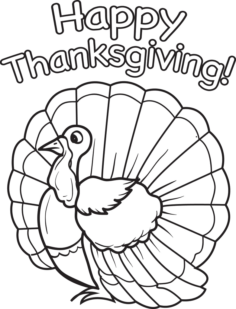 Printable thanksgiving turkey coloring page for kids â