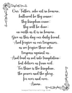 The lords prayer printable pdf versions