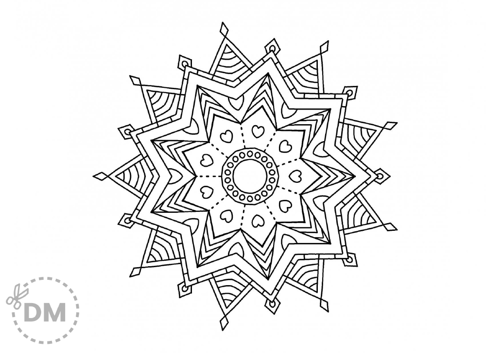 Therapeutic mandala coloring page