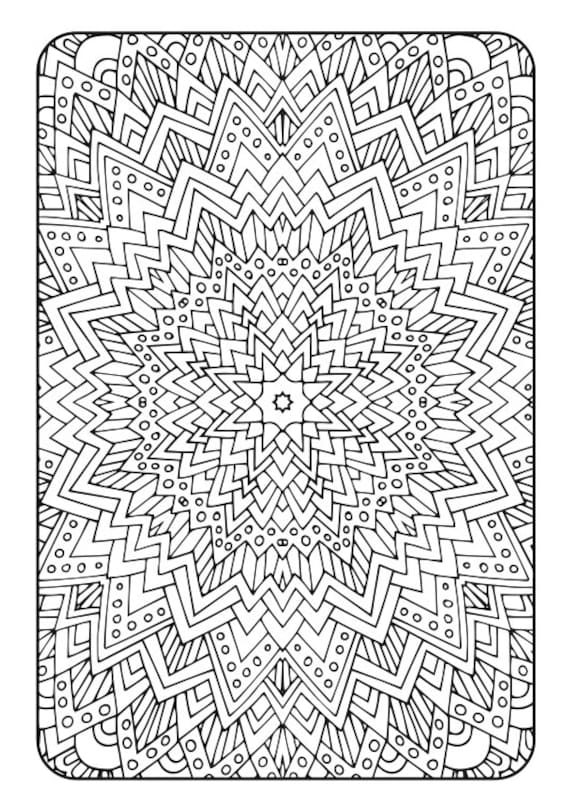 Adult coloring book art therapy volume printable coloring book digital download print color grown