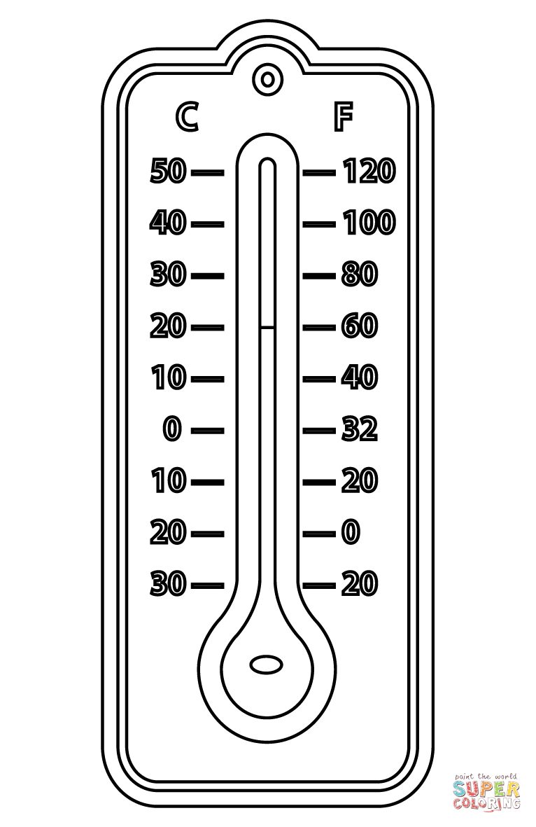 Thermometer coloring page free printable coloring pages