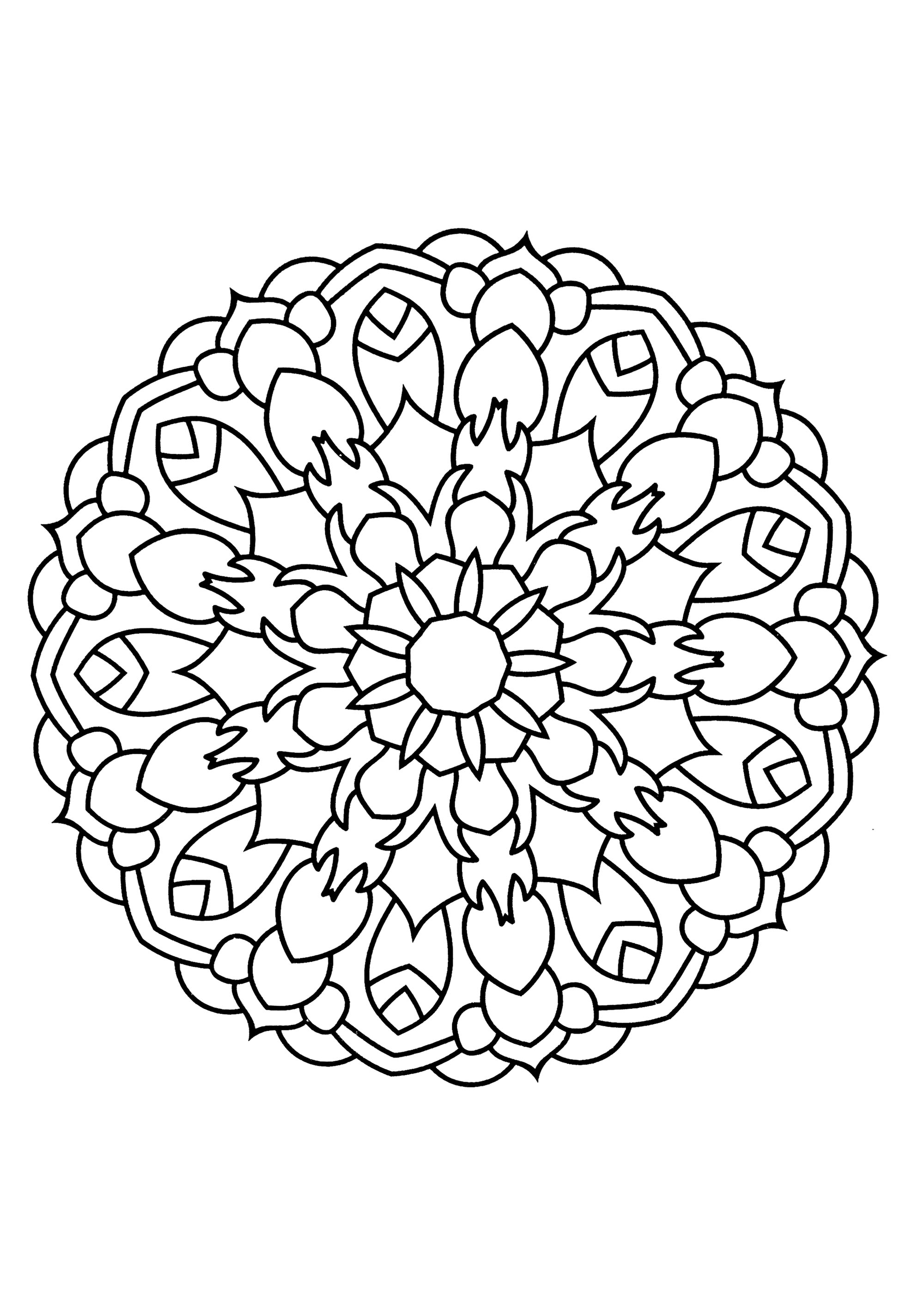 Mandala with thick lines