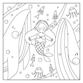 Page coloring book with thick outlines vectors illustrations for free download