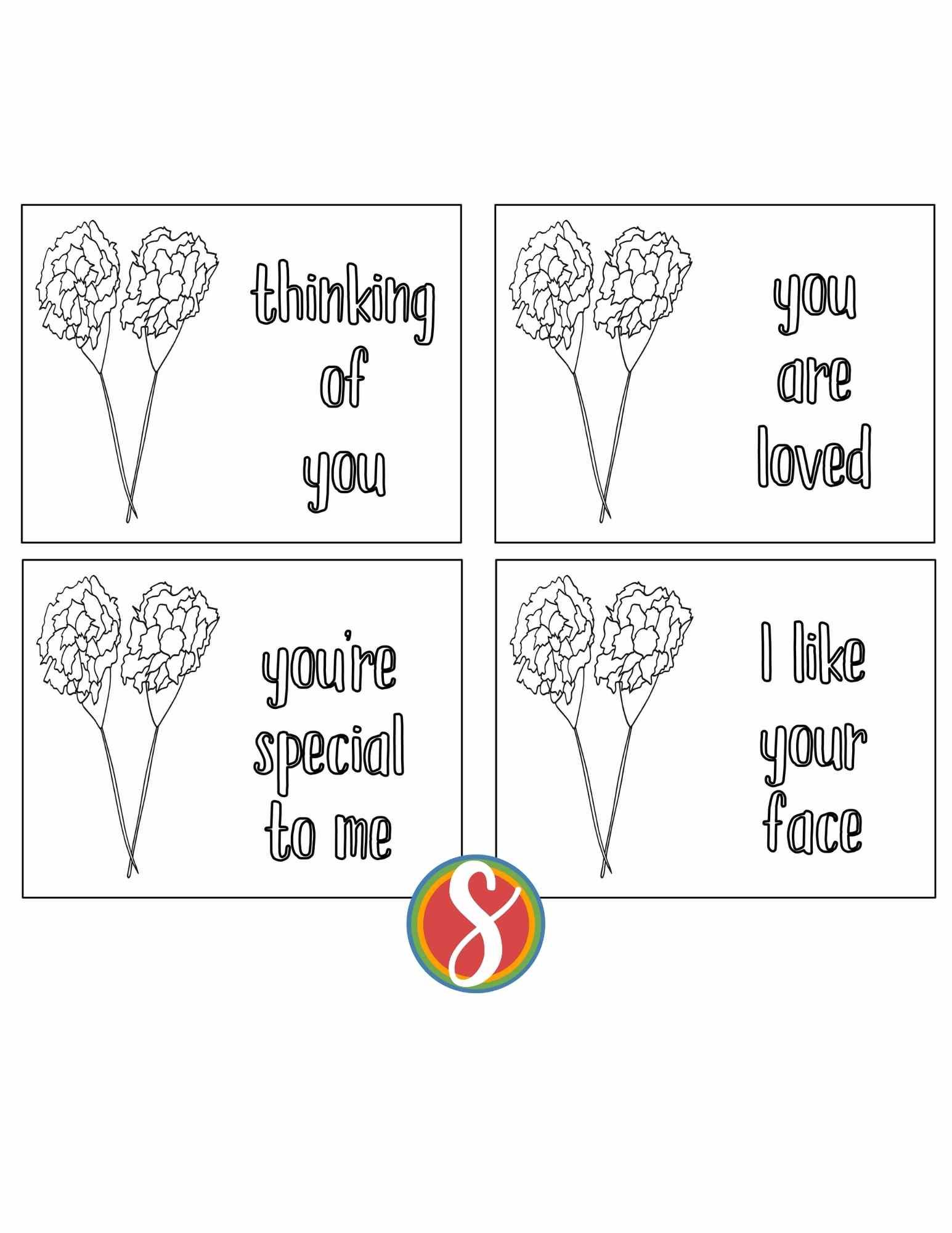 Free thinking of you cards to color â stevie doodles