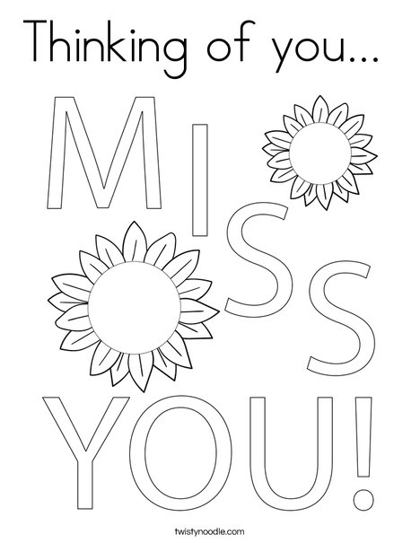 Thinking of you coloring page