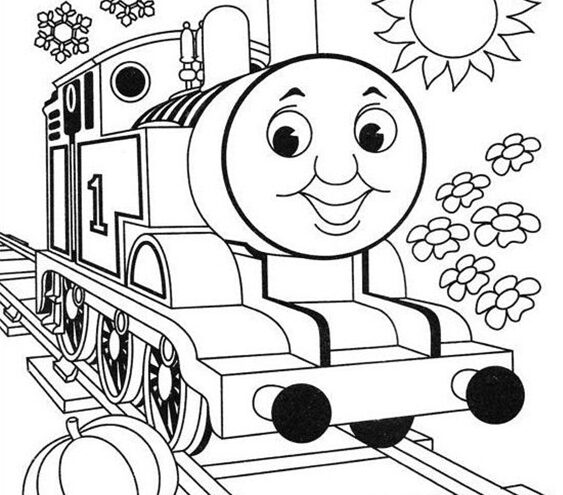 Free easy to print thomas the train coloring pages