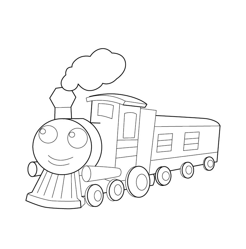 Train colouring image free colouring book for children â monkey pen store