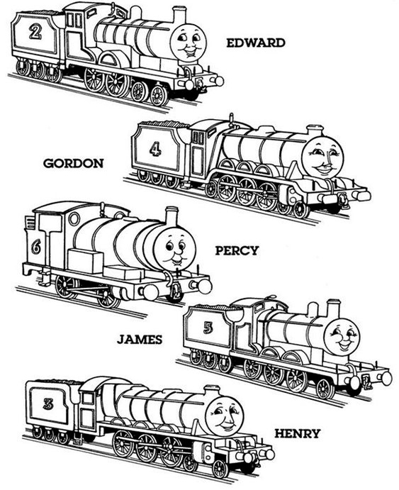 Free easy to print thomas the train coloring pages