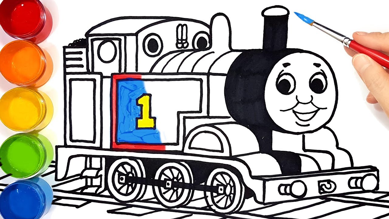 How to draw thomas train learn colors easy drawing painting coloring pages for kids tim tim tv