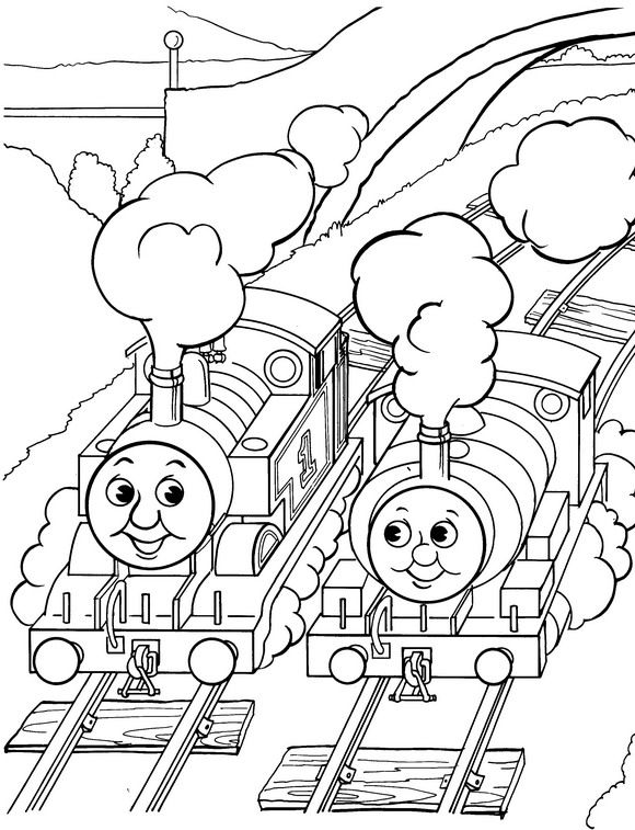 Thomas the train coloring page for kids