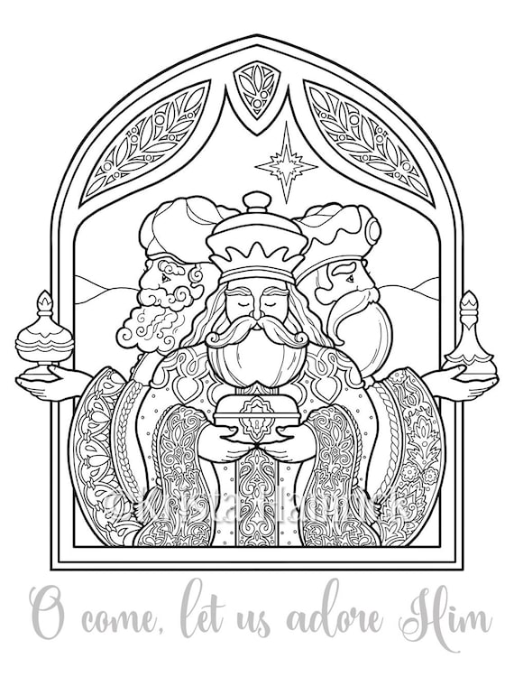 Three wise men coloring page in two sizes x bible journaling tip