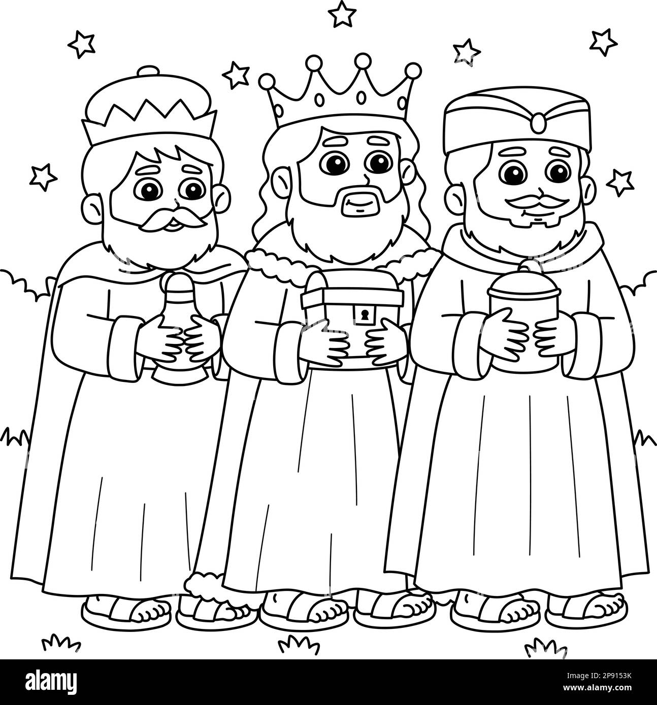 Three kings black and white stock photos images