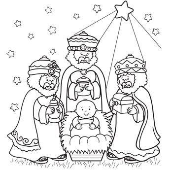 Three kings coloring page