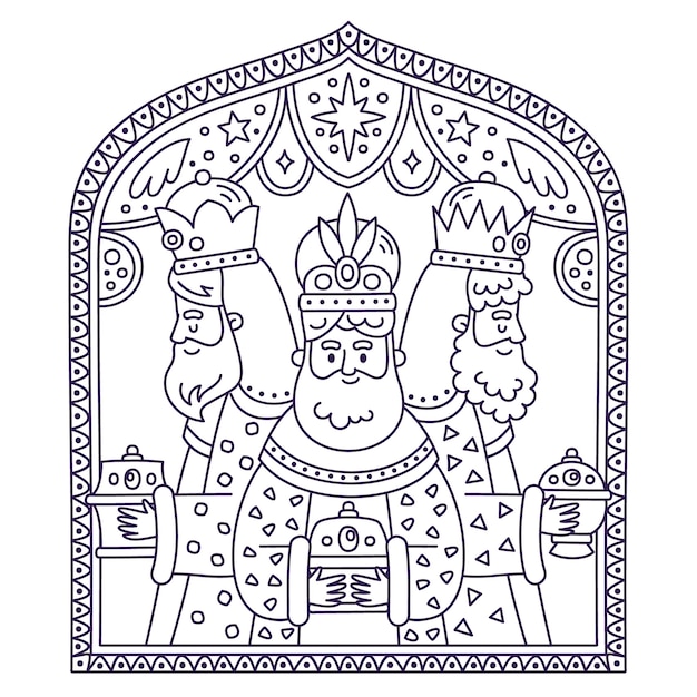 Three kings coloring pages images