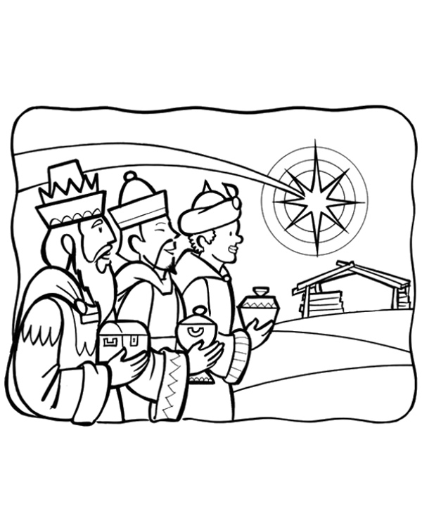 Magi coloring page three wise men