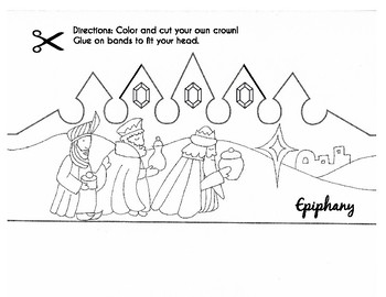 Epiphany three kings crown printable coloring by halos and pencils