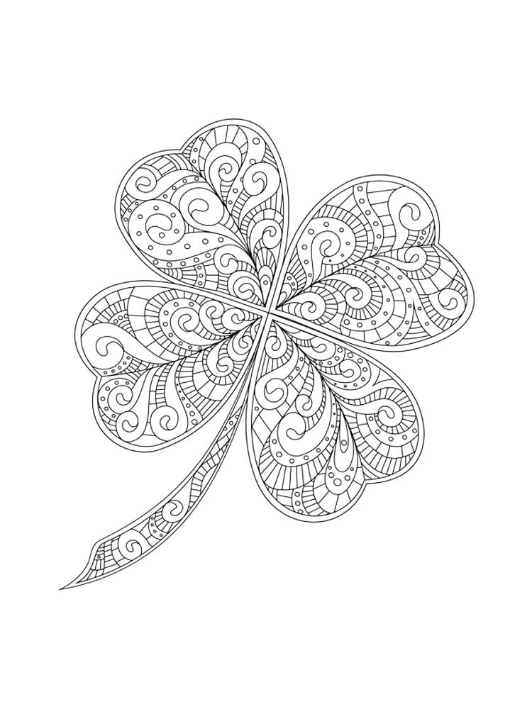 Four leaf clover coloring pages