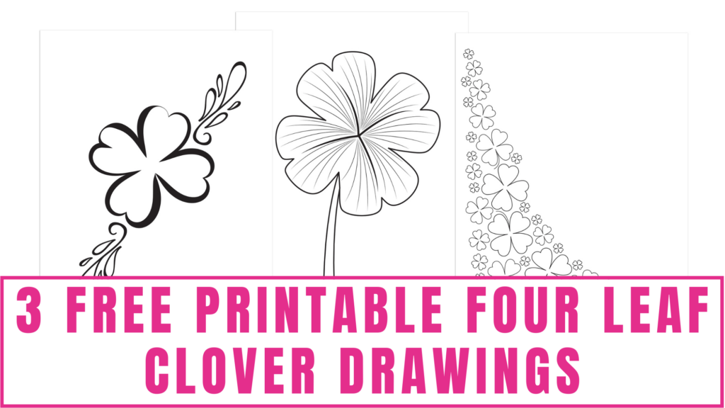 Free printable four leaf clover drawings