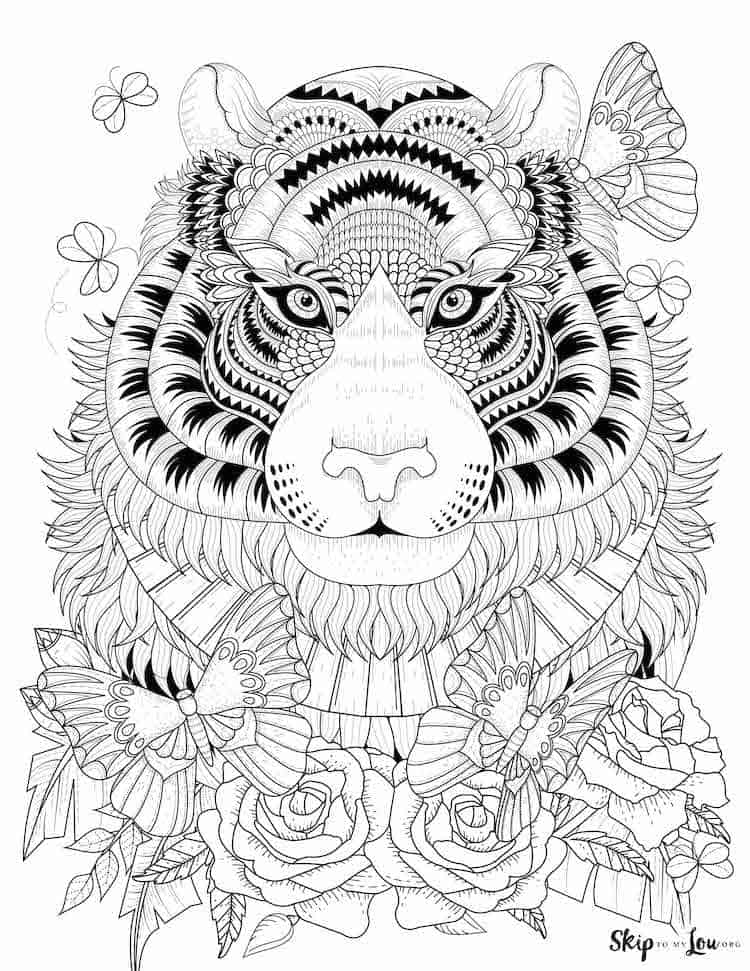 Tiger coloring pages skip to my lou