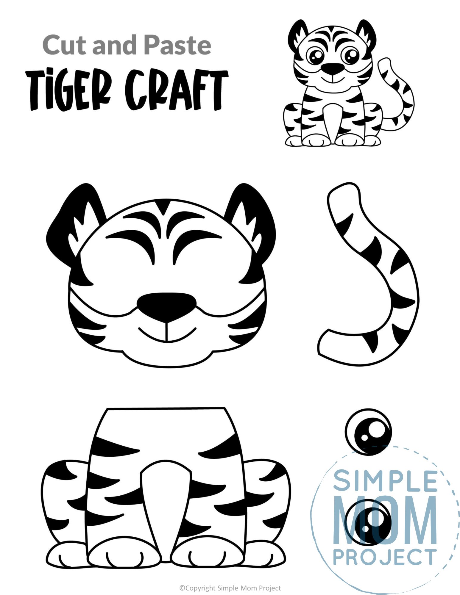 Free printable tiger craft template â simple mom project