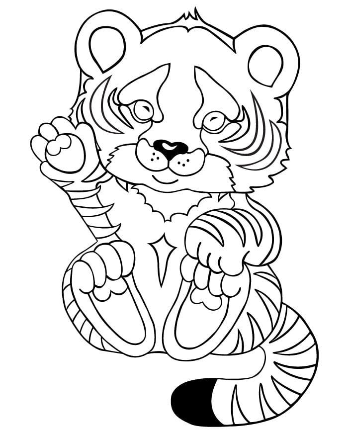 Tiger shape s crafts colouring pages