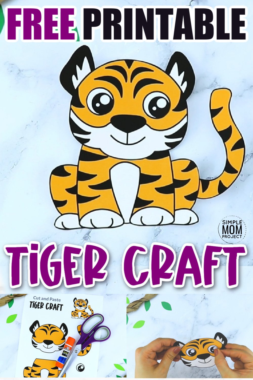 Free printable tiger craft template â simple mom project