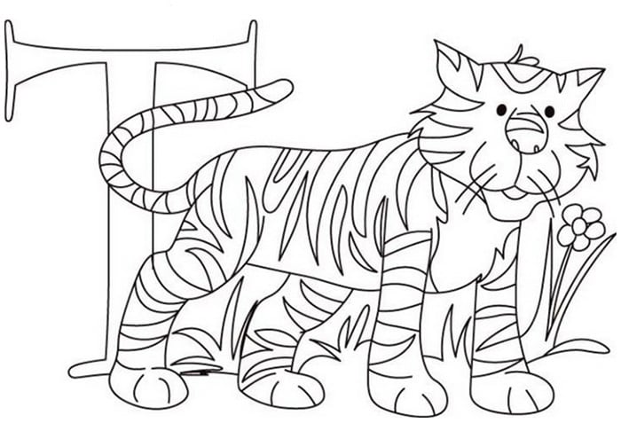 Tiger shape s crafts colouring pages