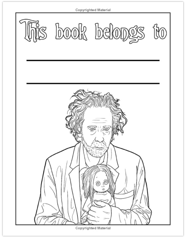 Tim burton coloring book horror brain training kids gift fun activity boys girls