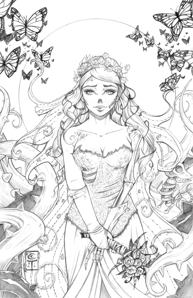 Corpse bride pencils adult coloring book pages coloring book art adult coloring designs