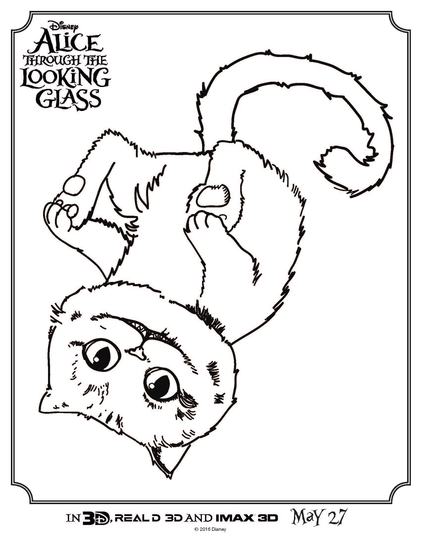 Alice coloring sheet and printables