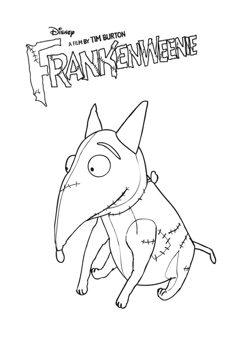 Frankenweenie coloring pages for kids