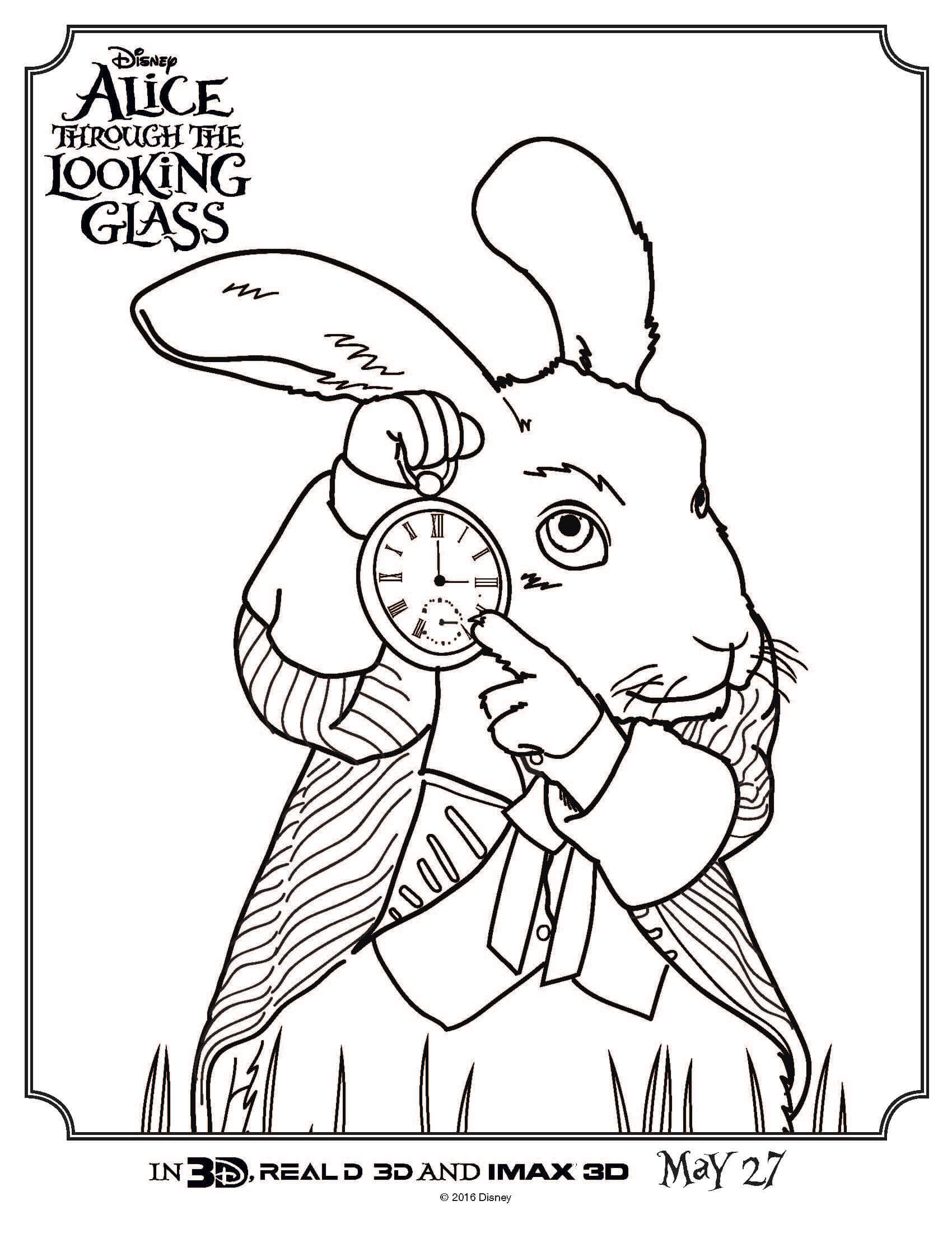 Alice coloring sheet and printables