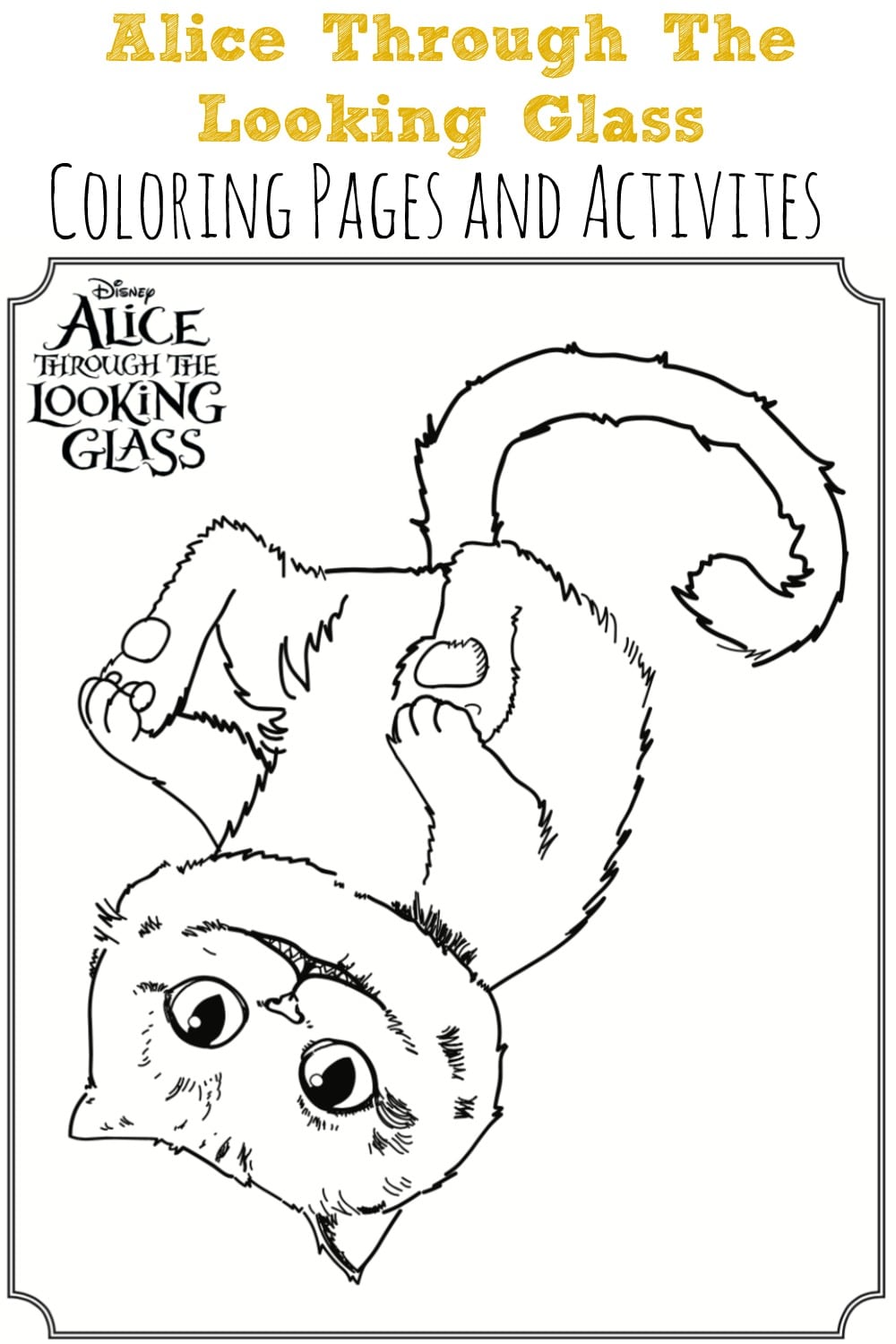 Alice through the looking glass coloring sheets